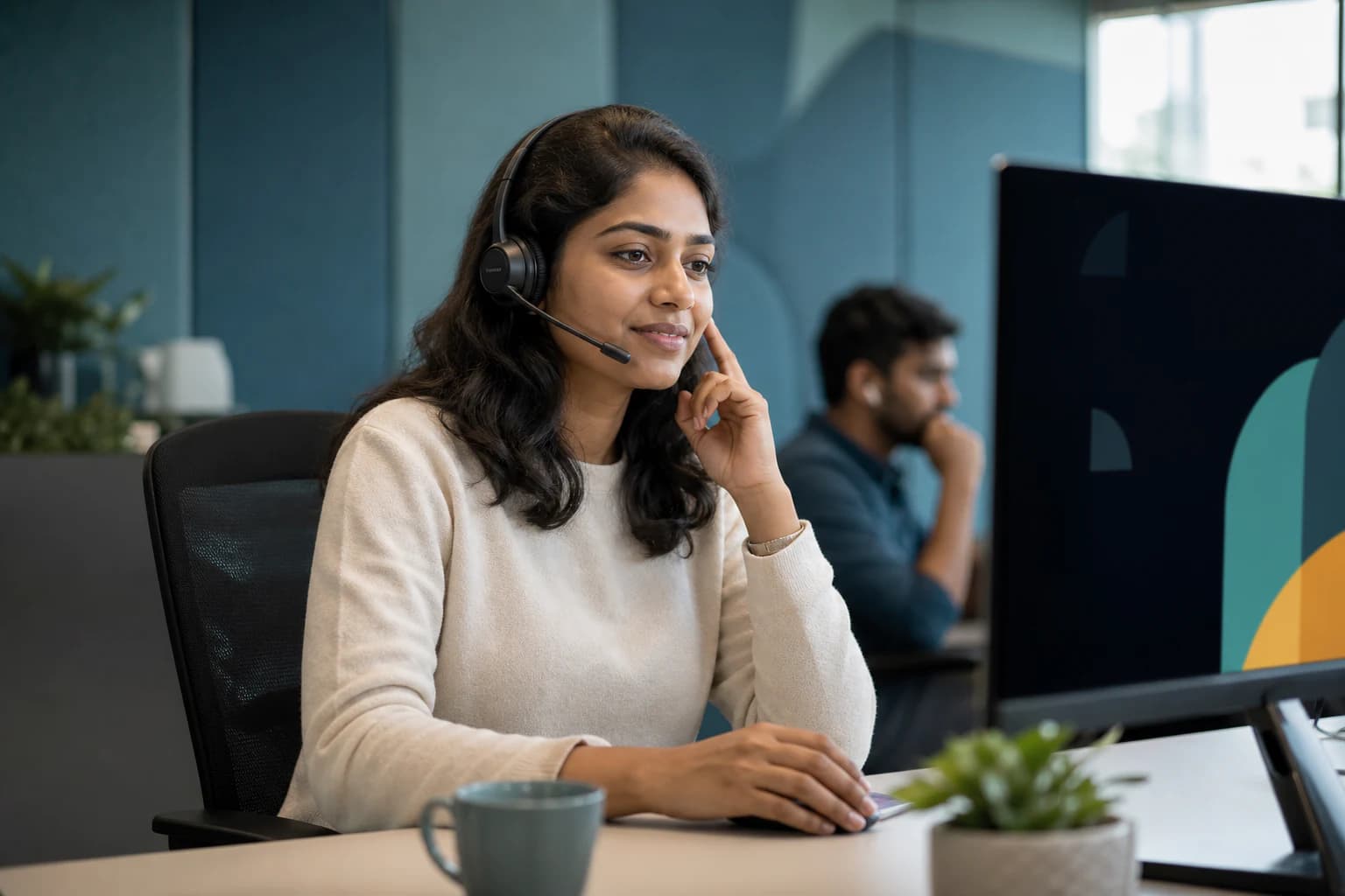 A GettSecure support specialist helping a customer.